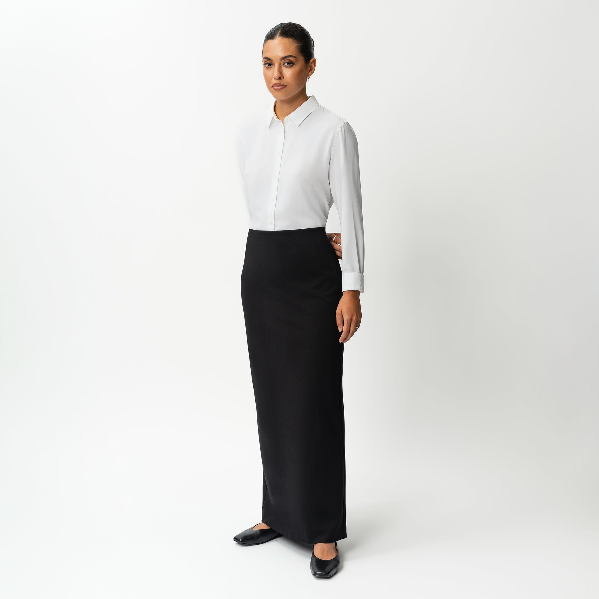 Tailored Ponte Maxi Skirt - Ninepine