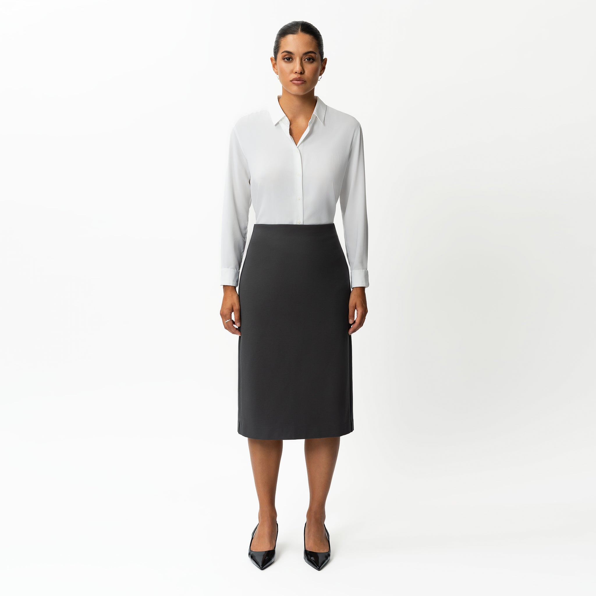 Tailored Ponte Midi Skirt - Ninepine