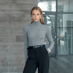 Merino Wool Ribbed Turtleneck - Ninepine