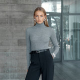 Merino Wool Ribbed Turtleneck - Ninepine