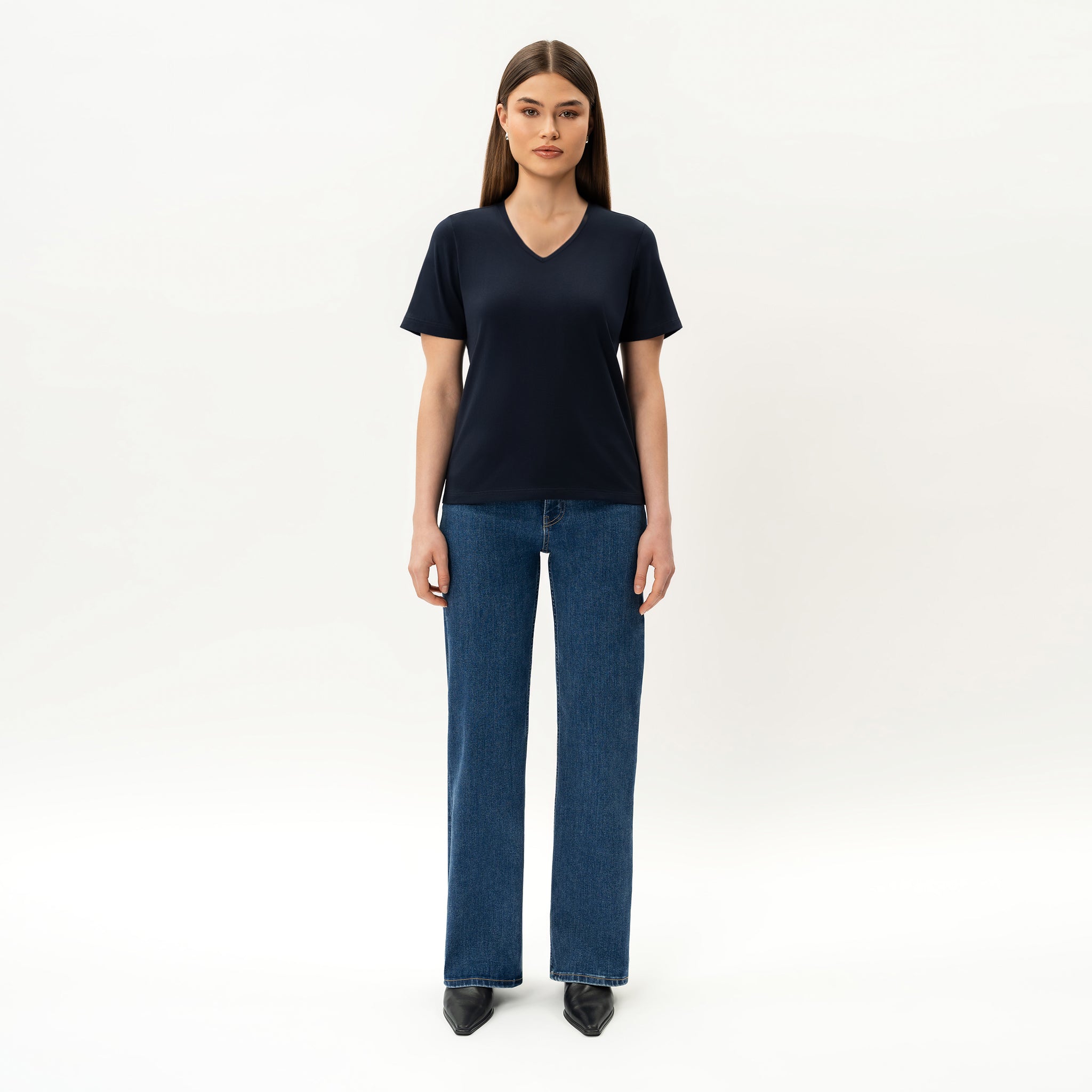 V-neck Pima T-shirt - Ninepine