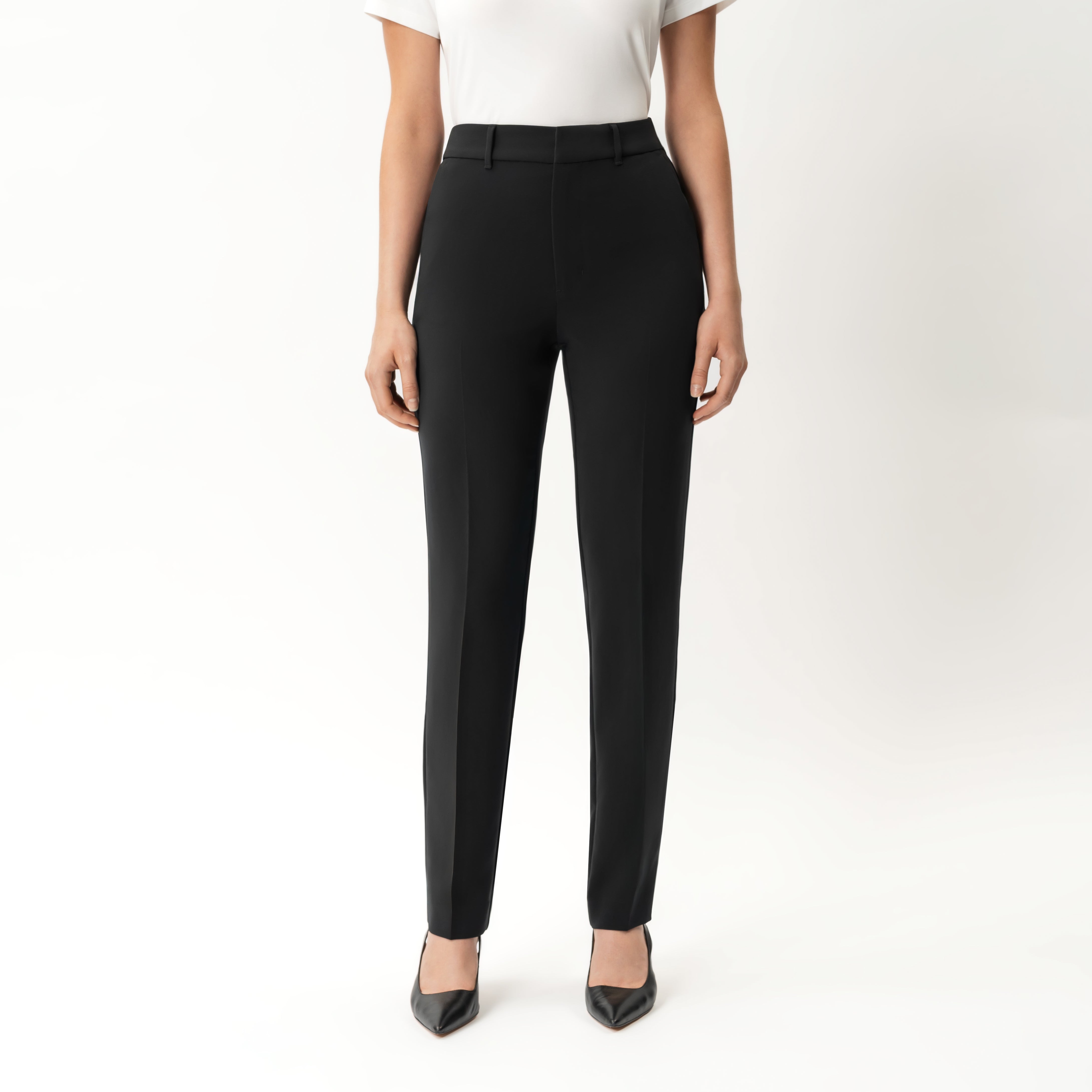 Crepe Slim Trouser - Ninepine