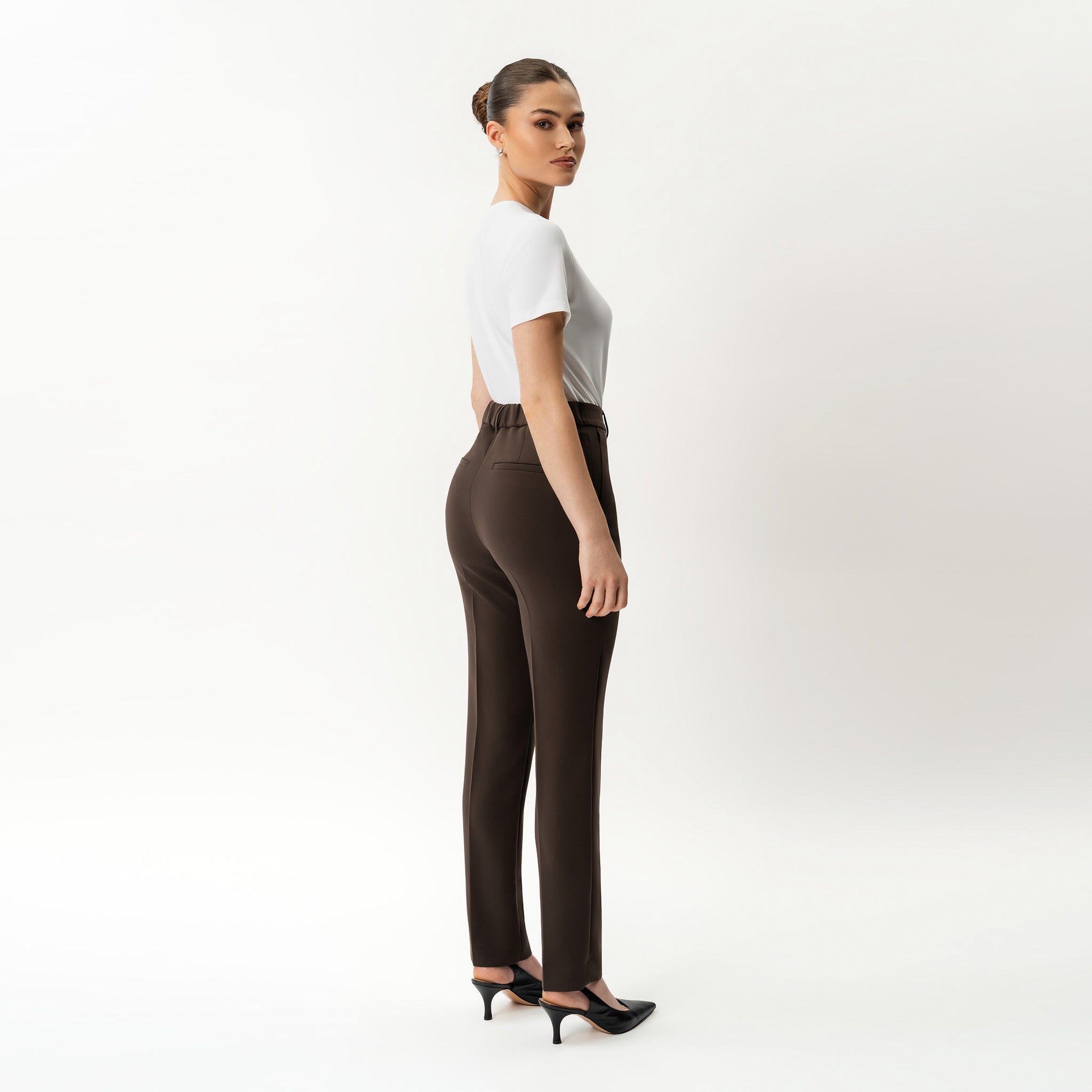 Crepe Slim Trouser - Ninepine