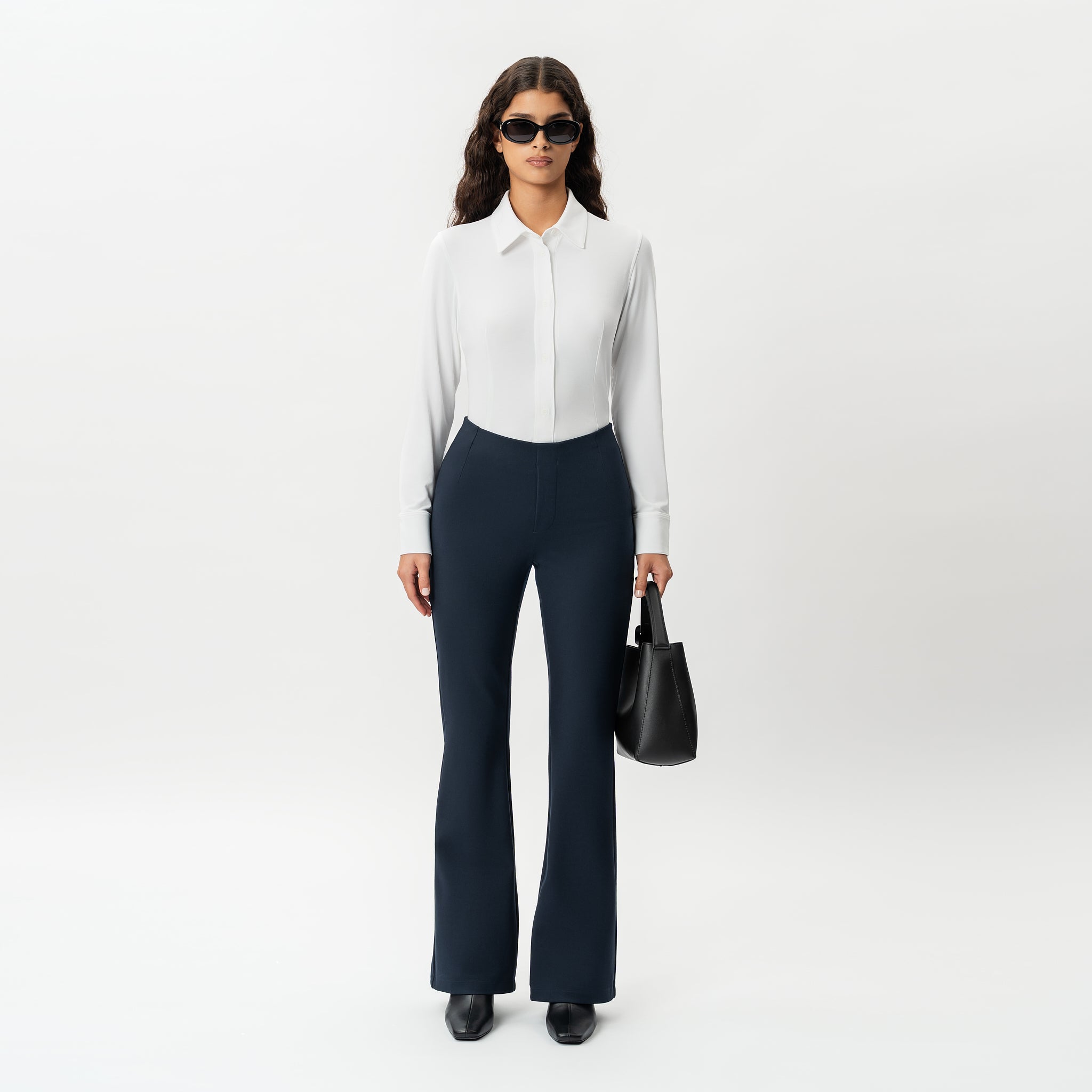 Tailored Ponte Bootcut Trouser - Ninepine