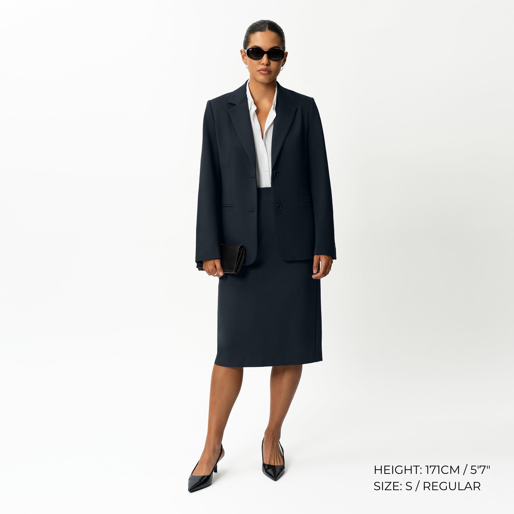 Tailored Ponte Midi Skirt - Ninepine